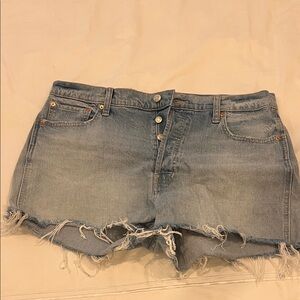 GAP Light Blue Distressed Jean Shorts